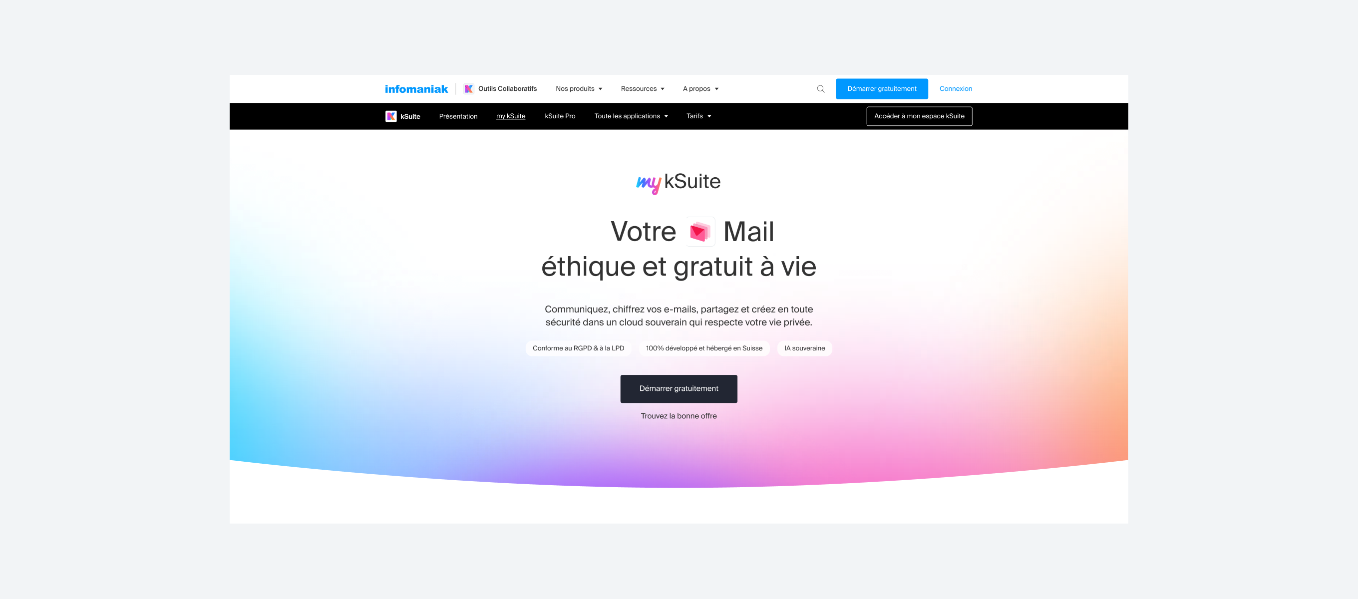 kSuite — en-tête de la page de vente