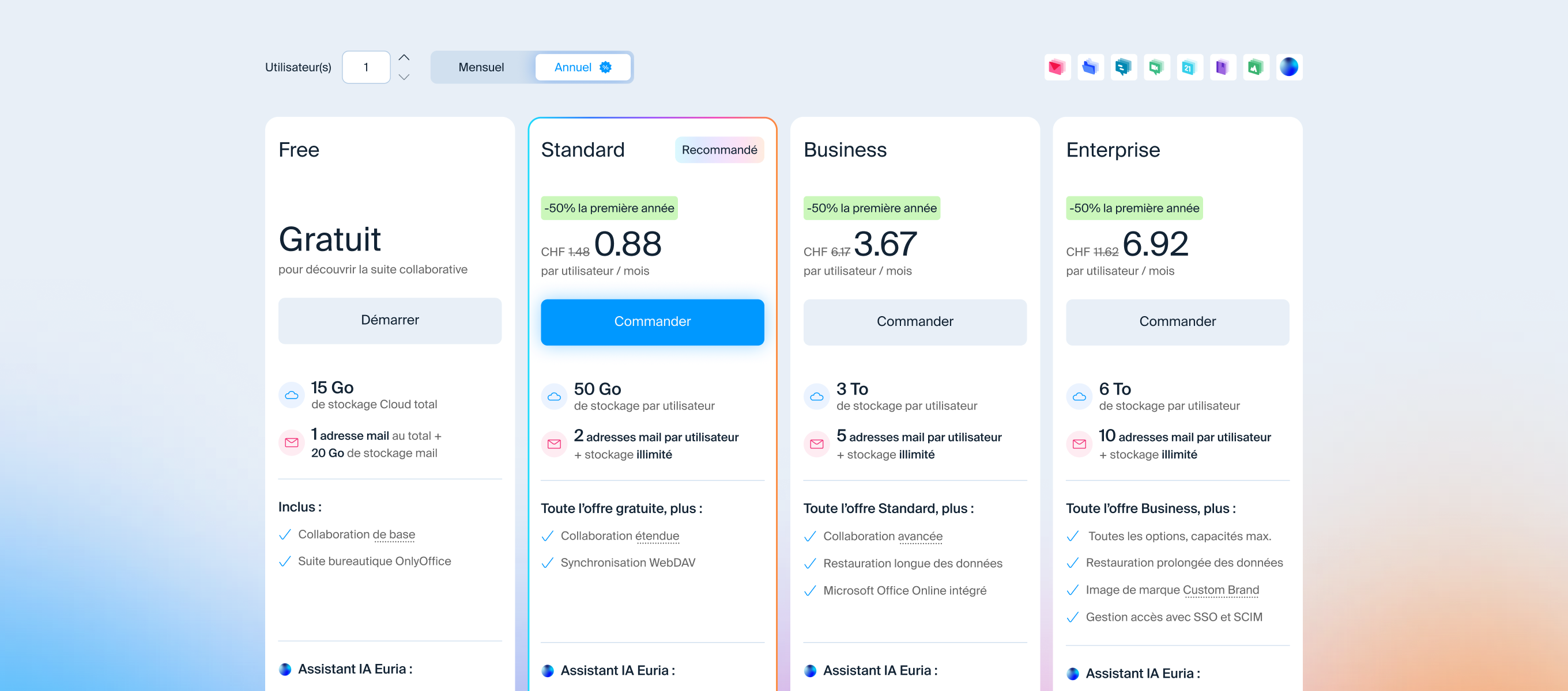 kSuite — page tarifs